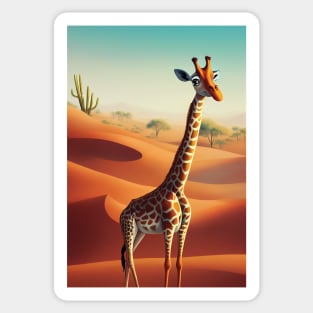 Giraffe in the Desert Sticker